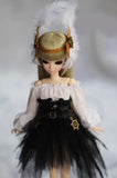 Craftuneed Victorian Style Doll Dress With Feather Headpiece Handmade Fantasy Gothic Costume for 1/6, 1/4, 1/3 Scale Dolls