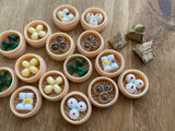 Miniature Dim Sum Bundle 18pcs Set – Cute Asian Food Miniatures / Dollhouse Accessories