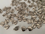 Craftuneed Bundle lot 117pcs circle silver brooch back pin badge fastener bar findings 1cm