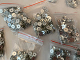 Craftuneed Job lot 16packs sew on flat base circle floral rhinestones silver tube beads