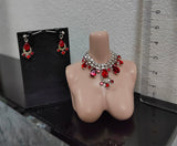 1:6 Scale Doll Necklace and Earrings Set Miniature Rhinestone Jewellery Multiple Colours