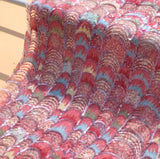 Craftuneed 3 Yards Luxury Pink Pastel Sequin Embroidered Lace Fabric High-End Heavy Sequins Mesh Fabric for Dressmaking &amp; DIY Projects