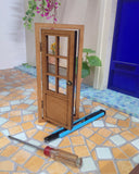 Handmade 1:6 Scale Wooden Dollhouse Door Miniature Opening Door with Hinges
