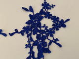 Craftuneed Bundle 6pcs royal blue sew on lace applique embroidered floral lace motif patch