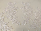 Craftuneed Bundle 6pcs white sew on lace applique embroidered floral lace motif patch