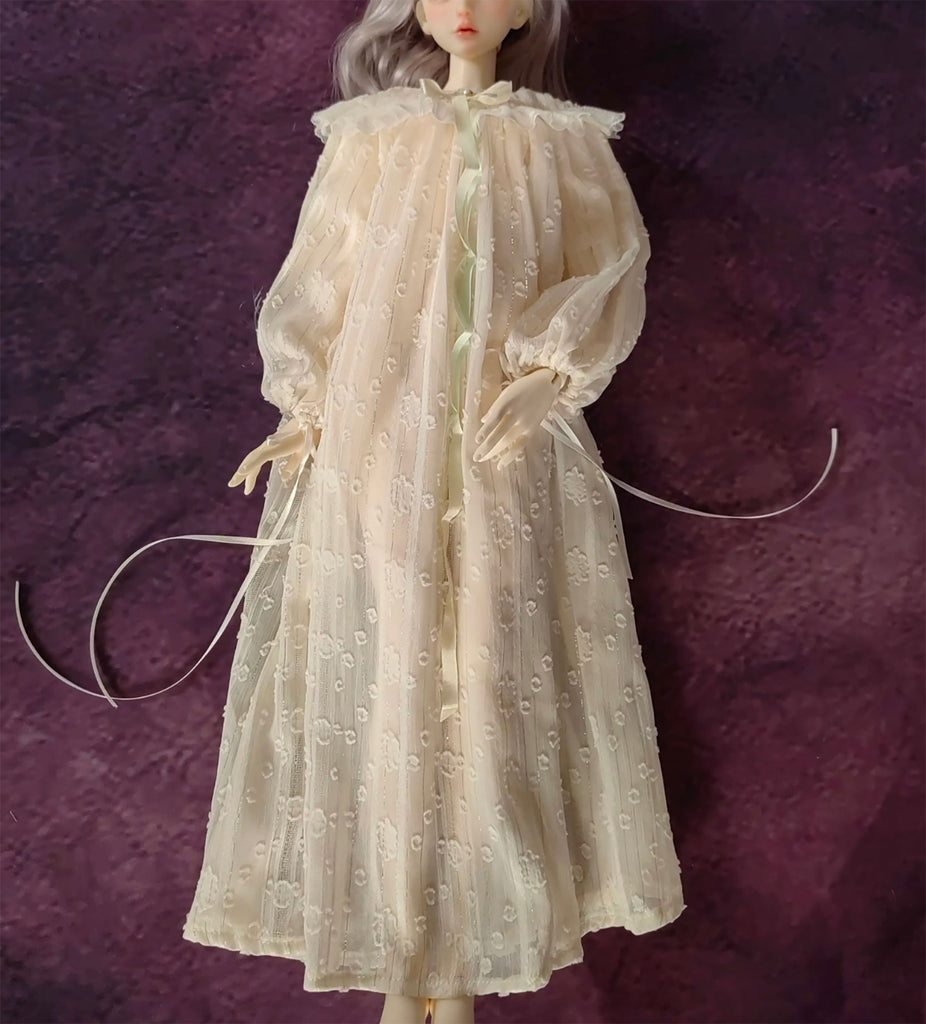 Handmade Victorian Doll Nightgown Miniature Ivory Lace Chiffon Dress 1/6 1/4 1/3 Scale
