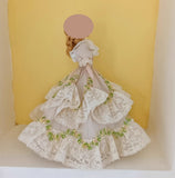 Handmade 1:6 Scale Doll Victorian Lace Dress Beaded Beige Ivory Historical Gown Outfit