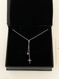 Craftuneed women 925 silver zircon cross pendant necklace baptism jewellery with gift box