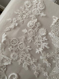 Craftuneed Job lot 12pcs ivory lace collar motif sew on floral tulle lace applique patch