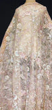 Luxury Sequin Embroidered Lace Fabric – Multicolour Floral Tulle Mesh Material for Dressmaking, 3Meters