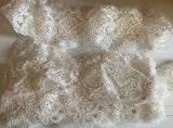Ivory Floral Sequin Lace Trim – Eyelash Lace Border Sewing Supply, Total 6.8 Meters