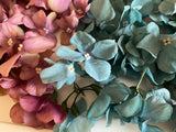 Craftuneed Bundle 34 bunches fabric floral petals sew on glue on hydrangeas flower petals green blue purple wine