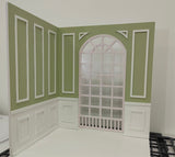 Handmade 1:6 Scale Miniature Dollhouse Room Three-Sided Wall Scene Victorian Style Diorama