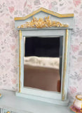 Handmade Dollhouse 1:12 Scale Hall Table & Mirror Miniature Wooden Entryway Furniture