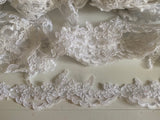 Craftuneed Bundle 17.7 Meters white floral lace trim sew on bridal embroidered tulle dress lace trimming for Sewing DIY