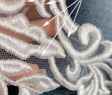 Ivory Floral Lace Applique Set Embroidered Lace Motif Patch For Bridal DIY Craft Sewing