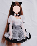 1:6 Scale Doll Cat Outfit Set Handmade Miniature Dress Skirt Stockings Accessories
