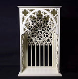 Craftuneed 1:6 Scale Miniature Gothic Cathedral Church Window Backdrop Dollhouse Stained Glass Effect Arch Display for BJD & Fashion Dolls