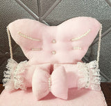 Handmade 1:12 Scale Dollhouse Bed Set with Lace Bedding & Canopy Miniature Pillows