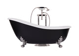 Craftuneed 1:6 Scale Miniature Vintage Clawfoot Bathtub and Freestanding Faucet Dollhouse Bathroom Bath Furniture For Fashion Dolls