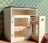 1:6 Scale Dollhouse Kitchen Furniture Miniature Vintage Style Wooden Cupboard Shelves Cabinet Drawers For Dolls Handmade