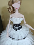 Handmade 1:6 Scale Doll Dress Miniature Tiered Tulle Gown For Fashion Dolls