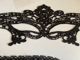 Bundle 4 Pcs Black Lace Masquerade Eye Mask & Sticker Set - Gothic, Cat Ears, Butterfly For Halloween, Party, Cosplay, Costume Accessories