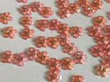 Bundle 61pcs Mini Acrylic Flower Embellishments Watermelon Pink 5-Petal Blossoms with Rhinestone Center for Crafts, Nail Art, DIY Projects