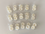 Bundle 75pcs ivory sew on acrylic flower beads sewing floral beads 2.5x2.5cm