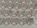 Craftuneed Bundle 2.1 Meters Blue &amp; Pink Floral Lace Trim Sew on Embroidered cotton lace trimming
