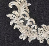 5 Pairs Ivory Bridal Lace Applique Embroidery Floral Motif For Wedding Dress DIY