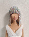 Handmade 1:6 Scale Doll Rhinestone Headpiece Miniature Silver Gold Rainbow Headwear