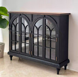 Craftuneed 1:12 Scale Miniature French Style Vintage Sideboard Display Cabinet Dollhouse Storage Bookcase Doll Furniture Available in Black