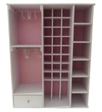 1:6 Scale Miniature Wardrobe Closet with Full-Length Mirror | Flat Pack Dollhouse Furniture