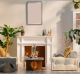 1:6 Scale Dollhouse Fireplace Miniature Wooden Mantel Handmade Dollhouse Furniture