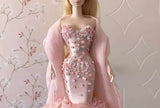 Handmade 1:6 Scale Doll Dress Mermaid Dress Miniature Couture Style Evening Gown