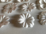 Bundle 20pcs Ivory Fabric Flower Petals Applique | 3D Floral Embellishments | Craft/Wedding