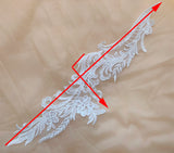 3 Pairs Ivory Sequin Lace Applique Floral Embroidered Bridal Motif Patch