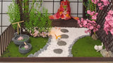 Craftuneed 1:6 scale Japanese Garden Doll Diorama Set Miniature Dollhouse Outdoor Scene with Pavilion Plants and Pathway For Fashion Doll Custom sizes available