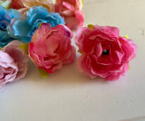 Craftuneed Bundle 44pcs Mini Artificial Peony Blooms Flower Heads Assorted Colours for DIY projects