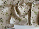 Craftuneed Bundle 10pcs Retro Rustic Floral Print Drawstring Gift Bags Natural Linen Pouch Bag