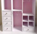 1:6 scale Dollhouse Wardrobe Miniature Closet Storage with Hangers Furniture Handmade