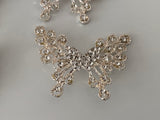 Craftuneed Bundle 4pcs silver rhinestones bridal embellishments butterfly brooch pin jewellery Brooches