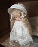 1:6 Scale Doll Lace Dress with Embroidery Handmade Vintage Style Floral Dress Outfit For Dolls