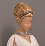 1:6 Scale Doll Crown & Faux Pearl Choker Necklace Miniature Royal Style Jewellery