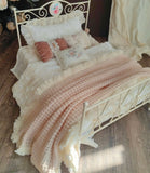 Handmade Dollhouse Blanket Pillow Miniature French Bedding Set 1/12 1/6 1/4 1/3 Scale