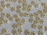 Craftuneed Bundle 91pcs Mini Acrylic Flower Embellishments Ivory 5-Petal Blossoms with Rhinestone Center for Crafts, Nail Art, DIY Projects