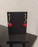 1:6 Scale Doll Rose Necklace and Earrings Set Miniature Faux Pearl Jewellery Handmade