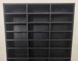 Craftuneed 1:6 scale Miniature Black Wooden L Shape Closet & Shoe Cabinet Handmade Dollhouse Wardrobe Furniture For Fashion Dolls