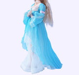 Handmade 1:6 Scale Fairytale Romantic Doll Dress with Necklace Miniature Victorian Style Gown